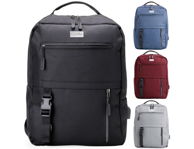Mochila Para Notebook Personalizada De Nylon Com Saída USB Lateral