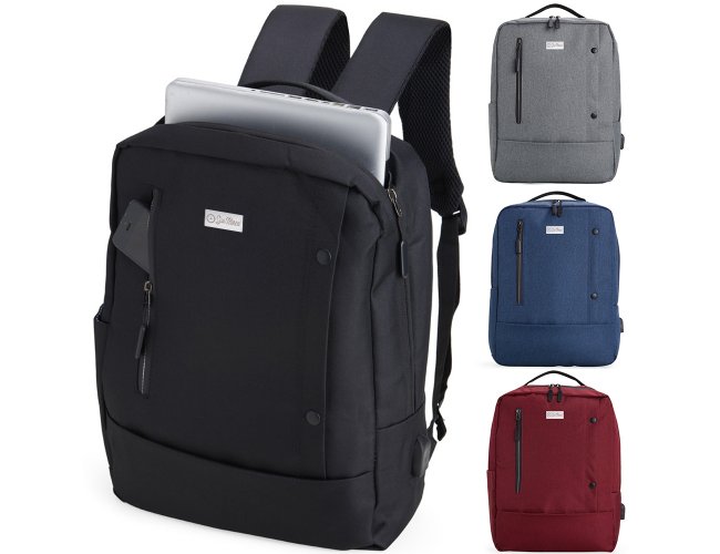 Mochila Personalizada Para Notebook De Nylon Com Saída USB Lateral