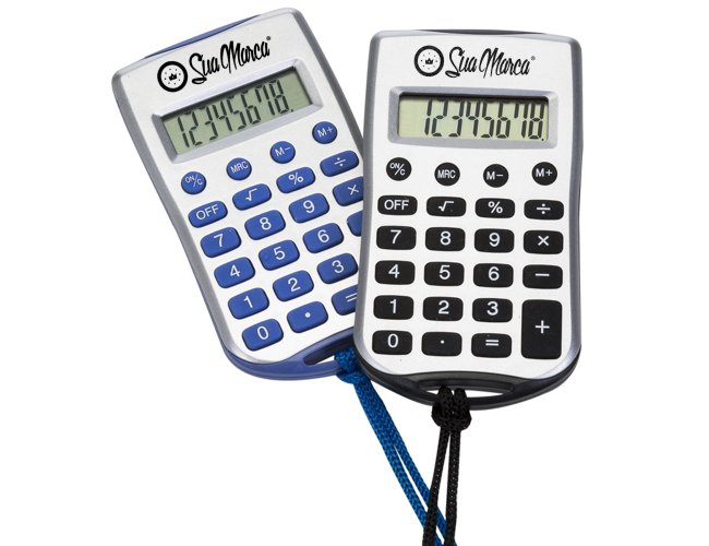 Calculadora Personalizada De Plástica Retangular Com Cordão