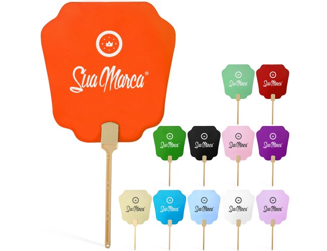 Leque De Papel Personalizado Com Base De Plástico