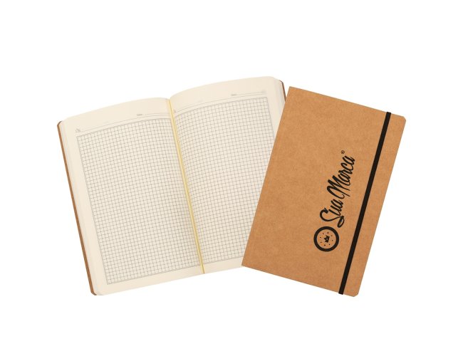 Caderneta Tipo Moleskine Personalizado Com Folha Quadriculada 21X13cm
