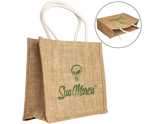 Sacola Personalizada De Linho Com Alças De Transporte