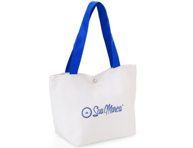 Bolsa Personalizada De Lona Com Fecho Boto E Alas Coloridas