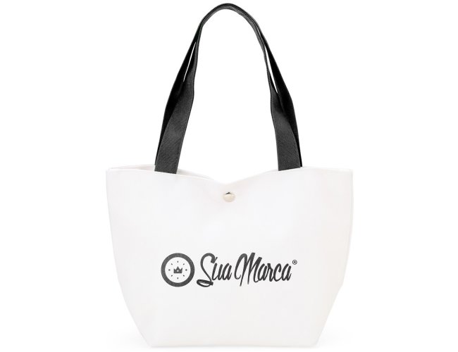 Bolsa Personalizada De Lona Com Fecho Boto E Alas Coloridas