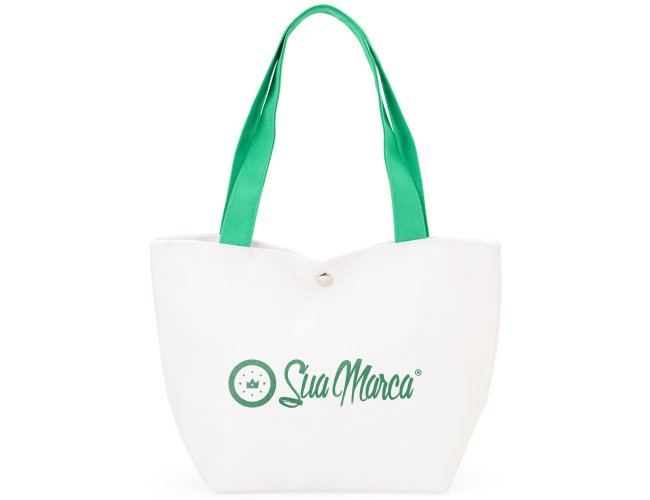 Bolsa Personalizada De Lona Com Fecho Boto E Alas Coloridas