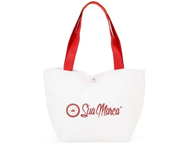 Bolsa Personalizada De Lona Com Fecho Boto E Alas Coloridas