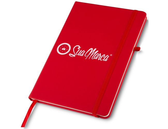 Caderneta Estilo Moleskine Personalizada Com Capa Emborrachada E Folhas Pautadas 21x14,5cm