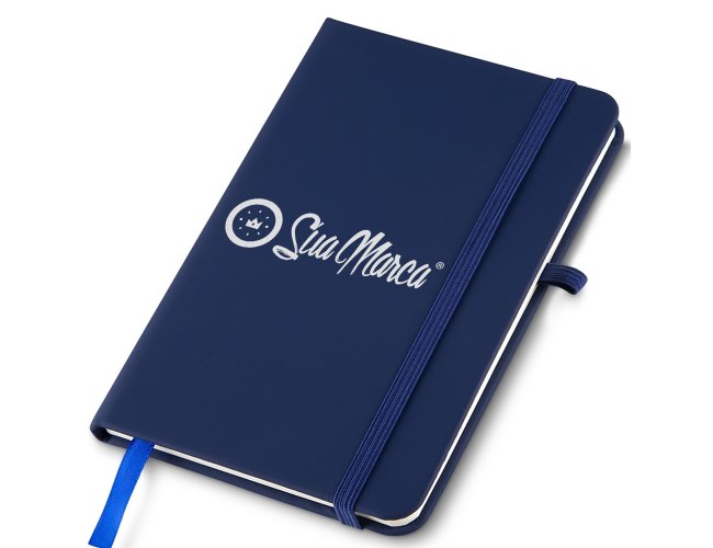 Caderneta Estilo Moleskine Personalizada Com Capa Emborrachada E Folhas Pautadas 21x14,5cm