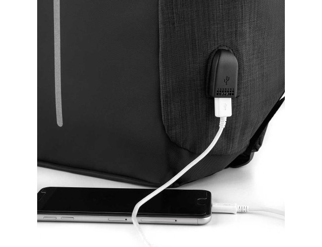 Mochila Personalizada Para Notebook Anti-furto De Poliéster Com Saída USB Lateral
