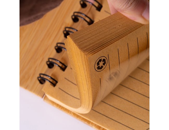 Caderno Ecológico Personalizado Com Caneta E Capa De Bambu