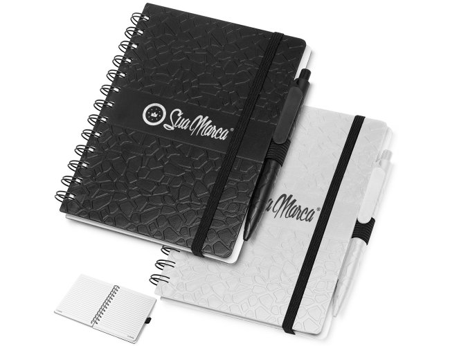 Caderno Personalizado Com Capa Plástico ABS E Folhas Impermeáveis E Resistentes A rasgos Com Pauta