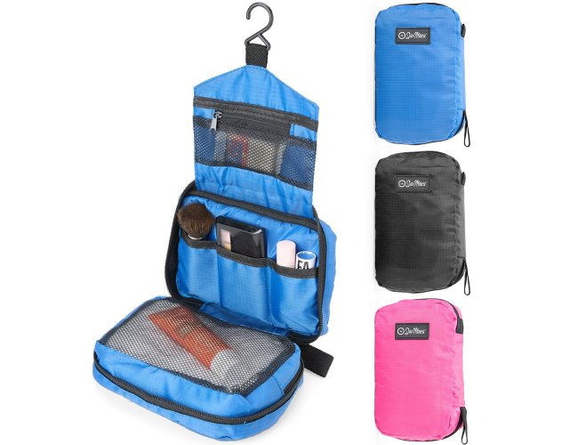 Nécessaire Personalizada De Nylon Com 3 Compartimentos E Alça Com Cabide