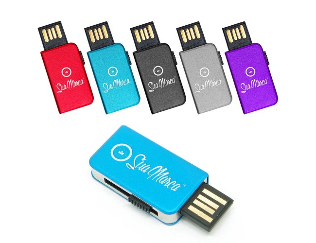 Mini Pen Drive Retrtil Personalizado De Metal BING