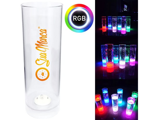 Copo Long Drink Personalizado De 320ml Em Acrlico Com LED RGB