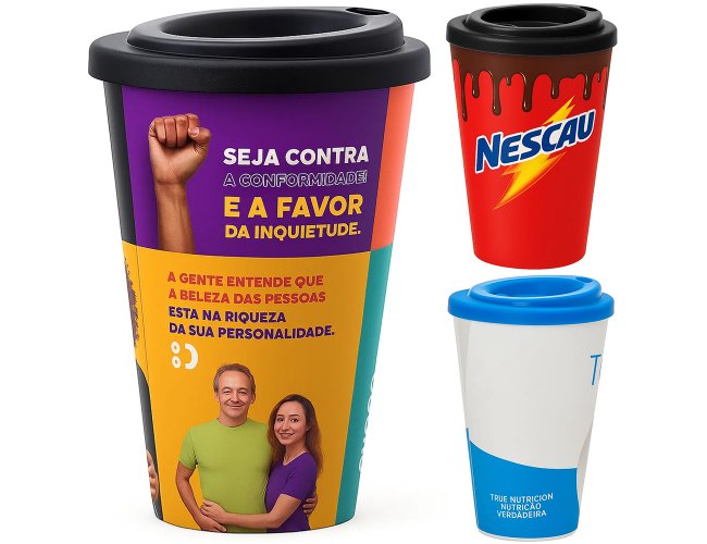 Copo Personalizado Com Tampa 450ml In Mold GV019