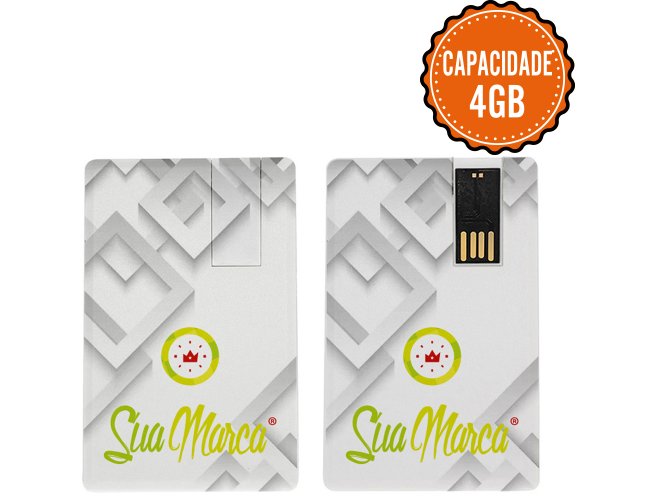 Pen Card Personalizado De Plástico Com Memória Lateral E Capacidade De 4GB