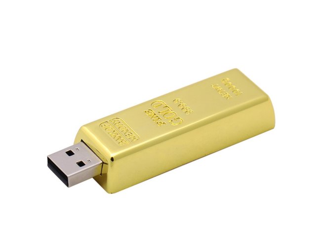 Pen drives personalizados com formato de barra de ouro