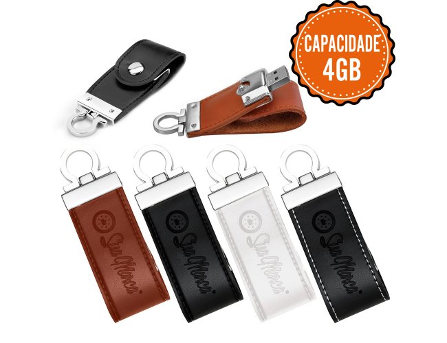 Pen Drive Personalizado De Fivela De Couro Sintético E Metal Com Capacidade De 4GB