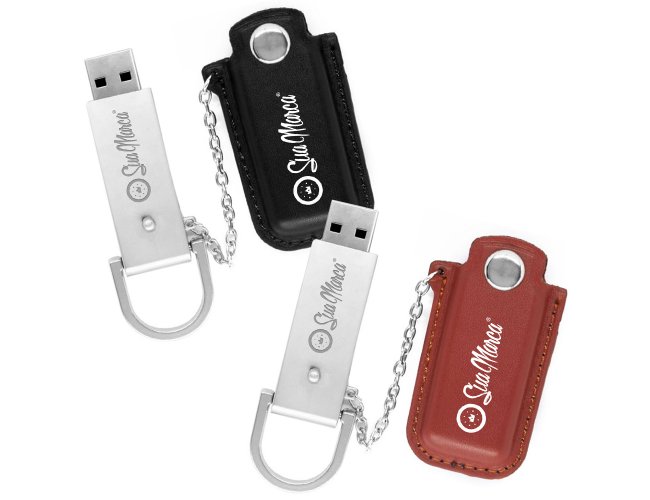 Pen Drives Personalizado De Metal Com Capinha Protetora De Couro Sinttico Com Correntinha