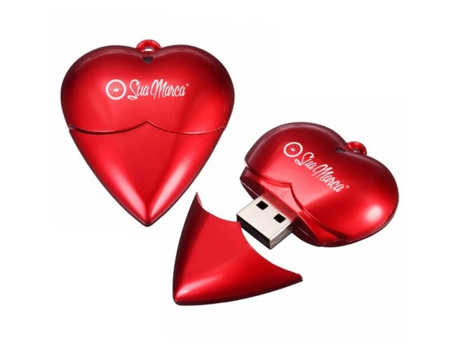 Pen Drive Personalizado De Plstico Com Formato De Corao