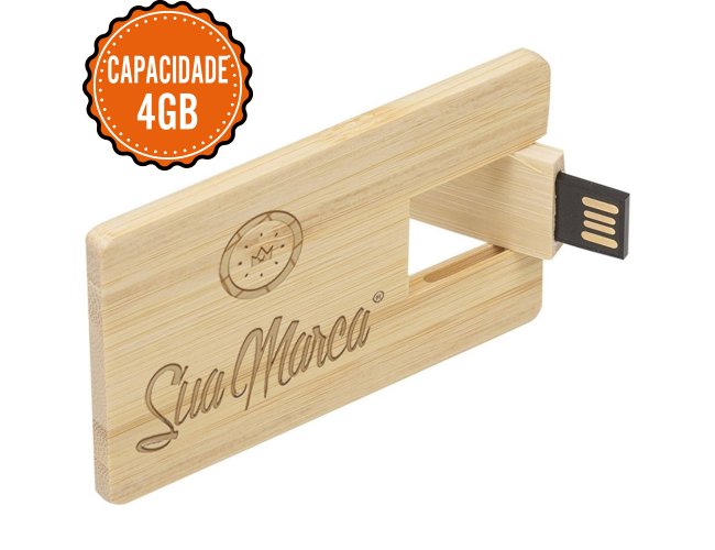 Pen Card Ecológico Personalizados De Bambu Com Memória Oculta E Capacidade De 4GB