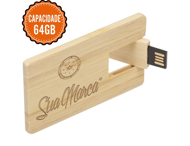 Pen Card Ecológico Personalizados De Bambu Com Memória Oculta E Capacidade De 64GB