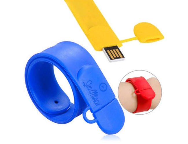 Pulseiras Pen Drive Personalizada Bate-Enrola De Silicone