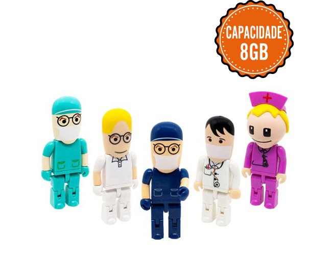 Pen Drives Personalizados Com Formato De Médico E Partes Articuladas Moveis Com Capacidade De 8GB