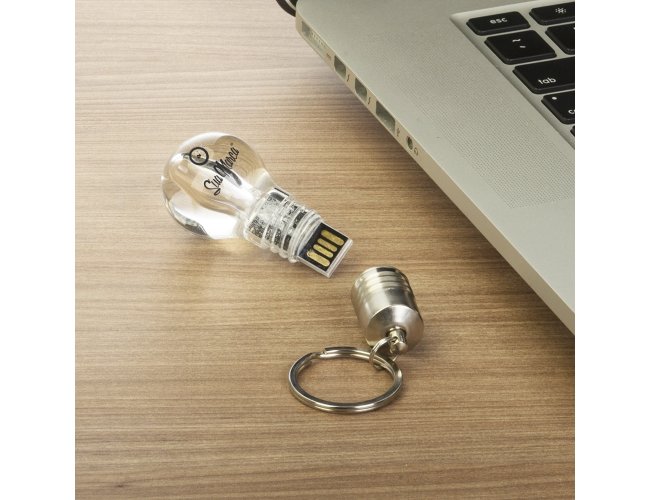 Pen drives personalizados com formato de lâmpada