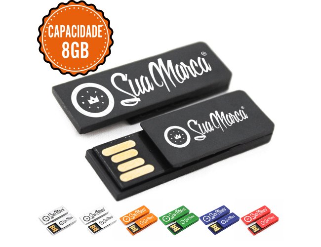 Mini Pen Drive Personalizado De Plástico CLIP Com Capacidade De 8GB