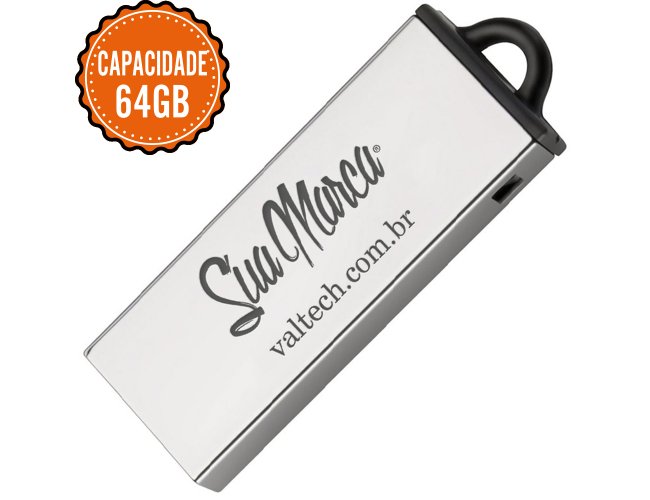 Mini Pen Drive Personalizado De Metal E Detalhes Em Plástico Com Capacidade De 64GB