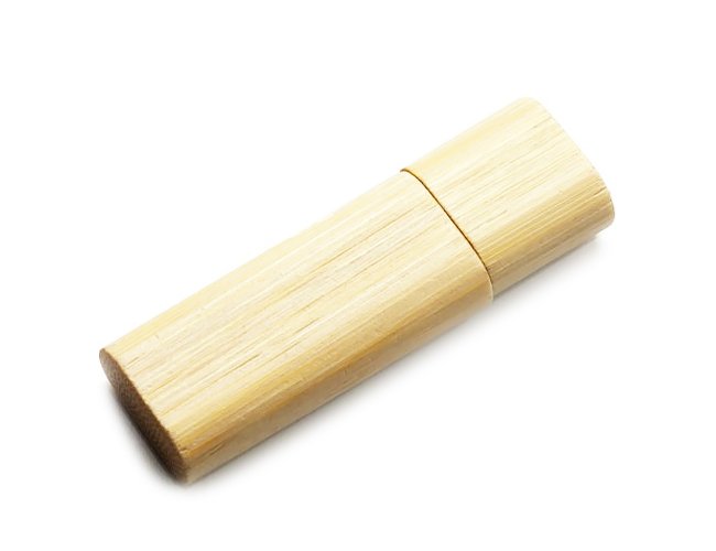 Pen drive personalizado ecológico bambu retângula com bordas laterais arredondadas