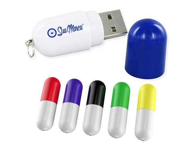 Pen drives personalizados com formato de capsula
