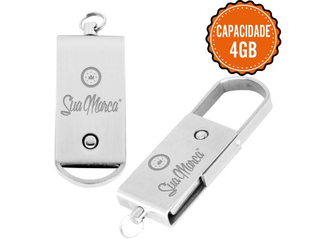 Mini Pen Drive Giratório Personalizado De Metal Com Capacidade De 4GB