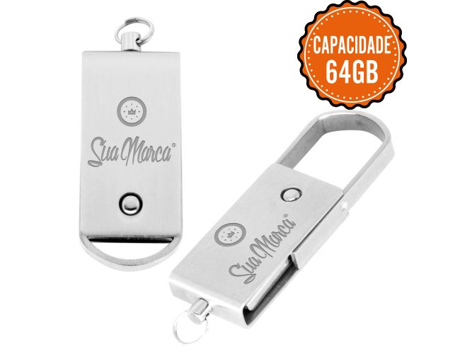 Mini Pen Drive Giratório Personalizado De Metal Com Capacidade De 64GB