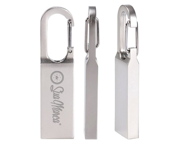 Pen Drive Personalizado De Metal Com Mosqueto