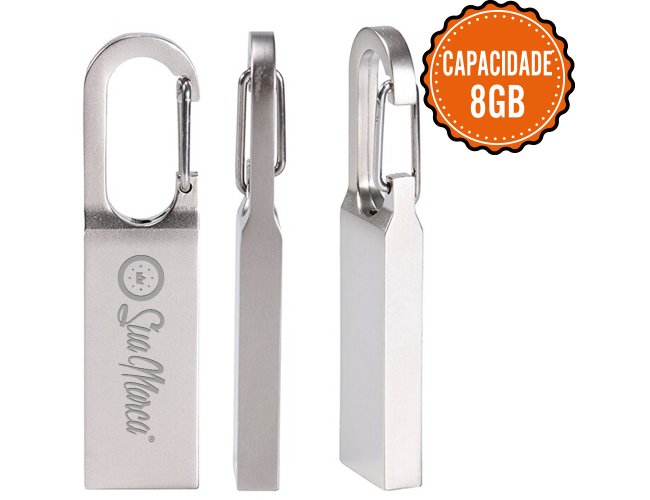 Pen Drive Personalizado Mosquetão P072-8GB
