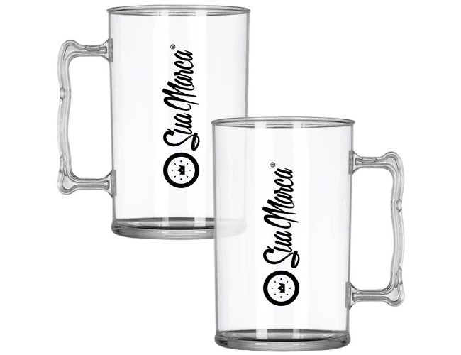 Caneca De Chopp Personalizada De Acrílico Com Capacidade De 350ml