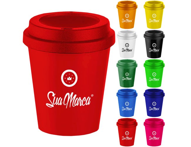 Mini Copo Personalizado Com Tampa De Plstico E Capacidade De 350ml BUCKS