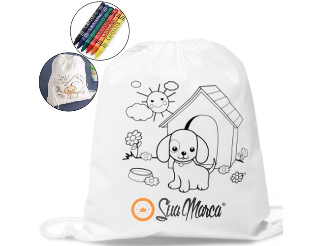 Sacochila Infantil COLOR BAG Com Giz De Cera