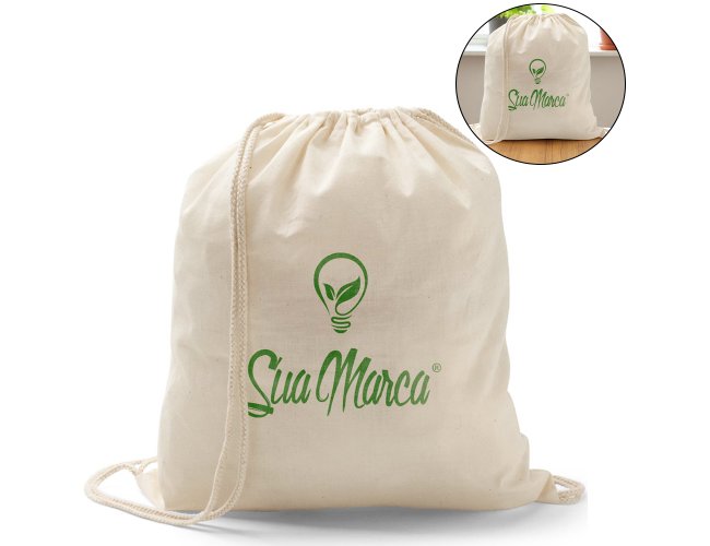 Sacola Tipo Mochila Personalizada COTTON UNO BAG