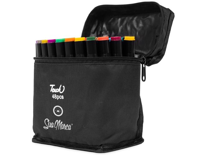 Kit Canetas Marcadoras Personalizadas com 48 Cores XV8329-48